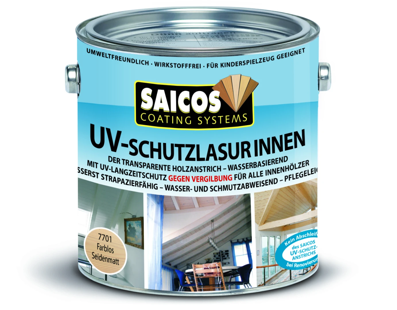 Interiérová olejová lazura Saicos UV-Innenlasur, 0,75 l