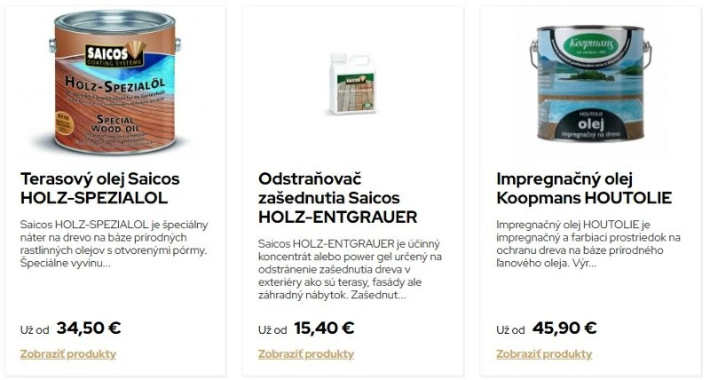 Terasove olejove lazury na drevo