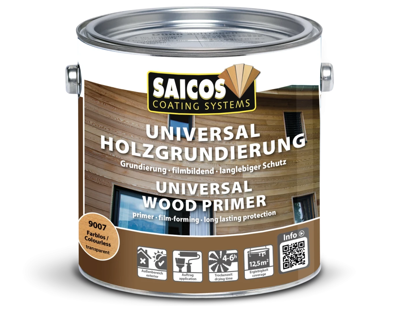 Univerzálny základný náter dreva Saicos UNIVERSAL HOLZGRUNDIERUNG 9007, 2,5 l