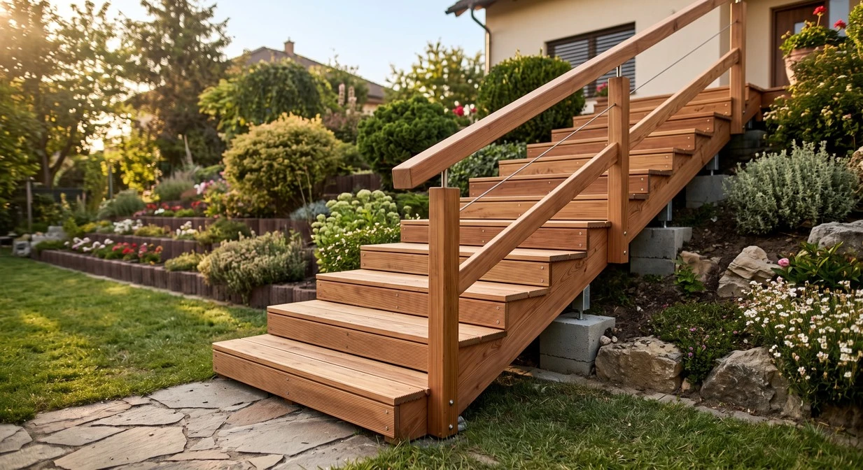 Venkovní dřevěné schody: kompletní průvodce konstrukcí, materiálem a ochranou